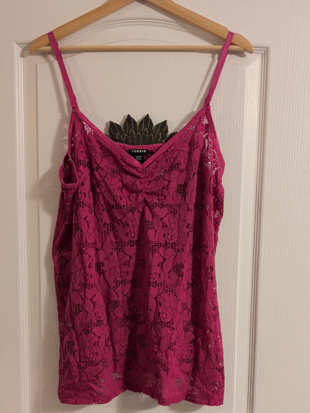 torrid Magenta Lace Overlay Camisole